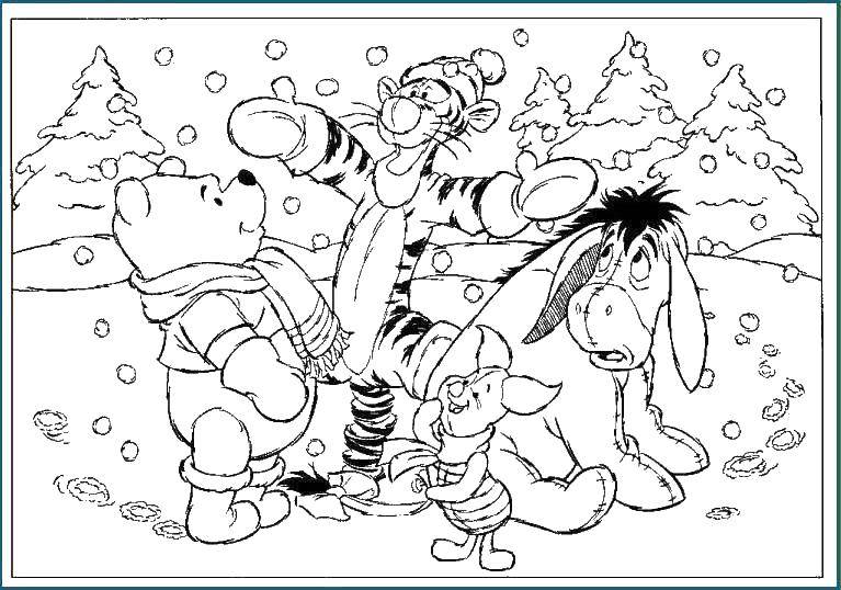 Название: Раскраска Радость от зимы. Категория: раскраски зима. Теги: Персонаж из мультфильма.