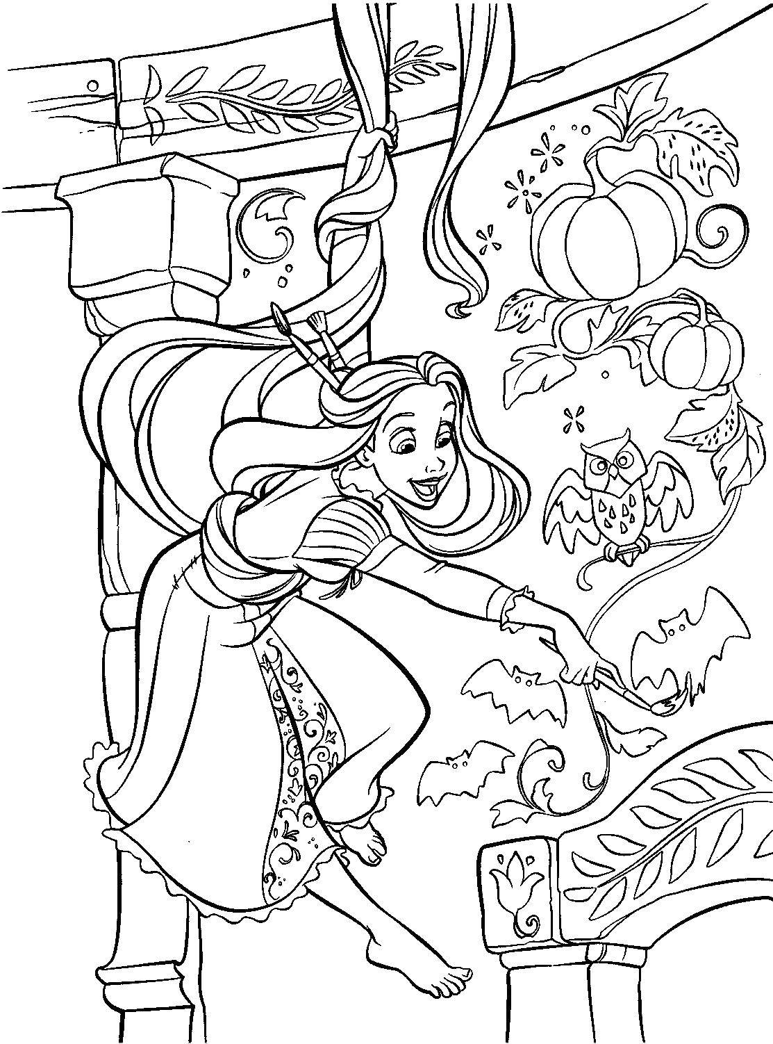Coloring Rapunzel weighs on the hair. Category coloring pages Rapunzel tangled. Tags:  Rapunzel .