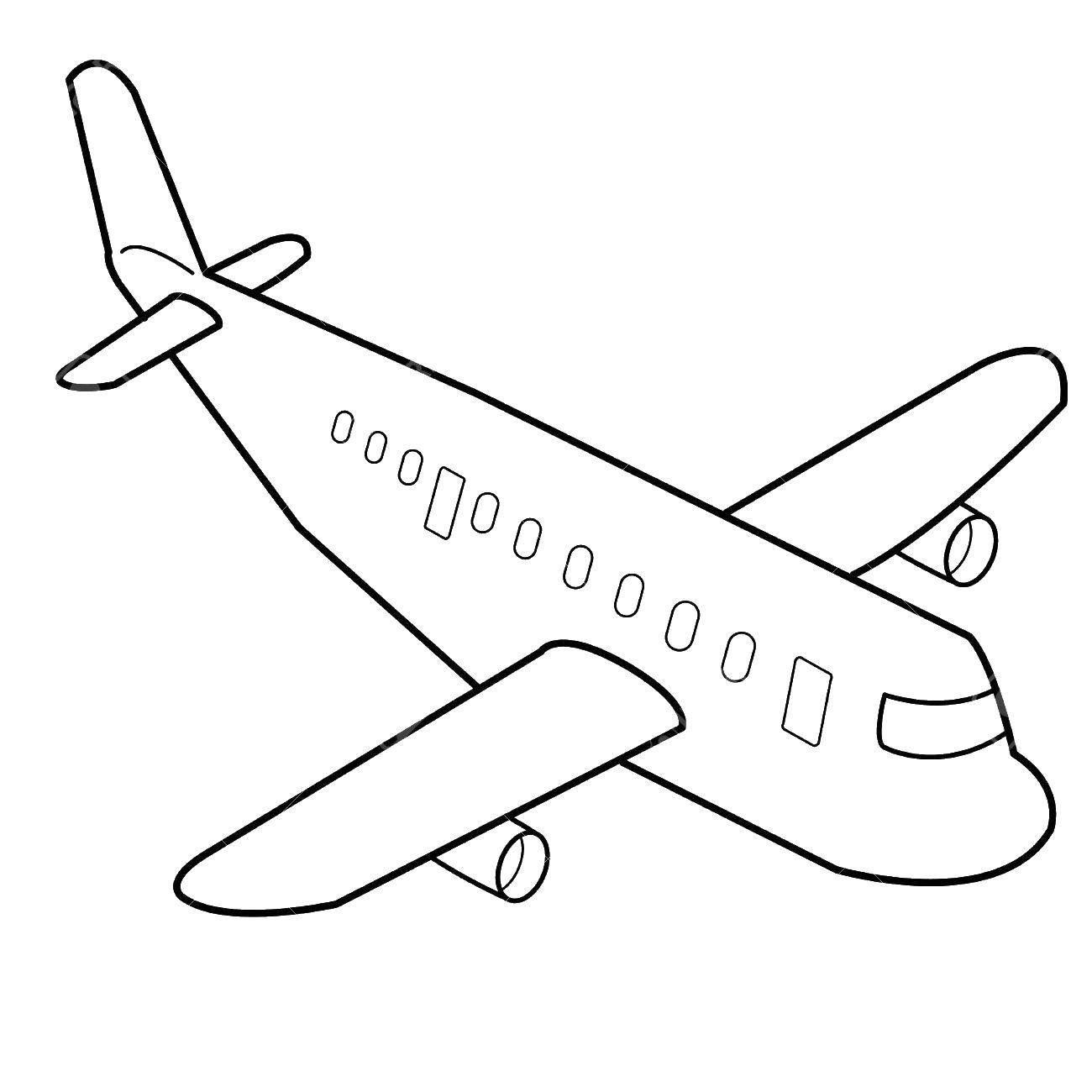 Название: Раскраска Самолетик. Категория: самолеты. Теги: самолеты, воздушный транспорт, боинг.