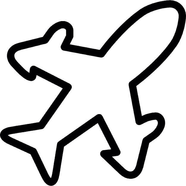 Название: Раскраска Шаблон самолет. Категория: Контур самолета. Теги: контуры, шаблоны, самолеты.