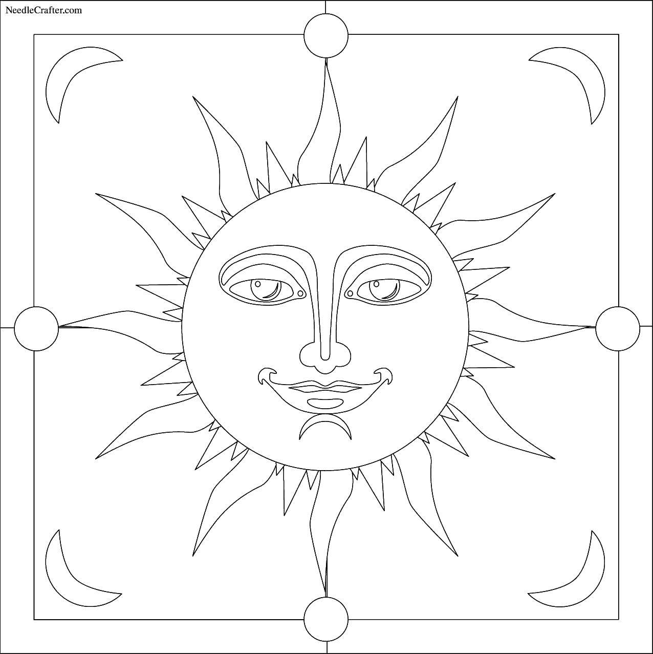 Coloring Sun with face. Category The sun. Tags:  sun, rays.