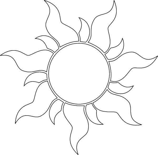Coloring Sun flower. Category The contour of the sun. Tags:  sun, flower, sunlight.