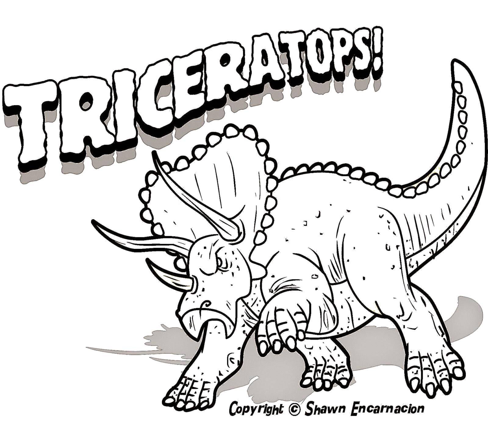 Название: Раскраска Трицератопс!. Категория: парк юрского периода. Теги: Динозавры.