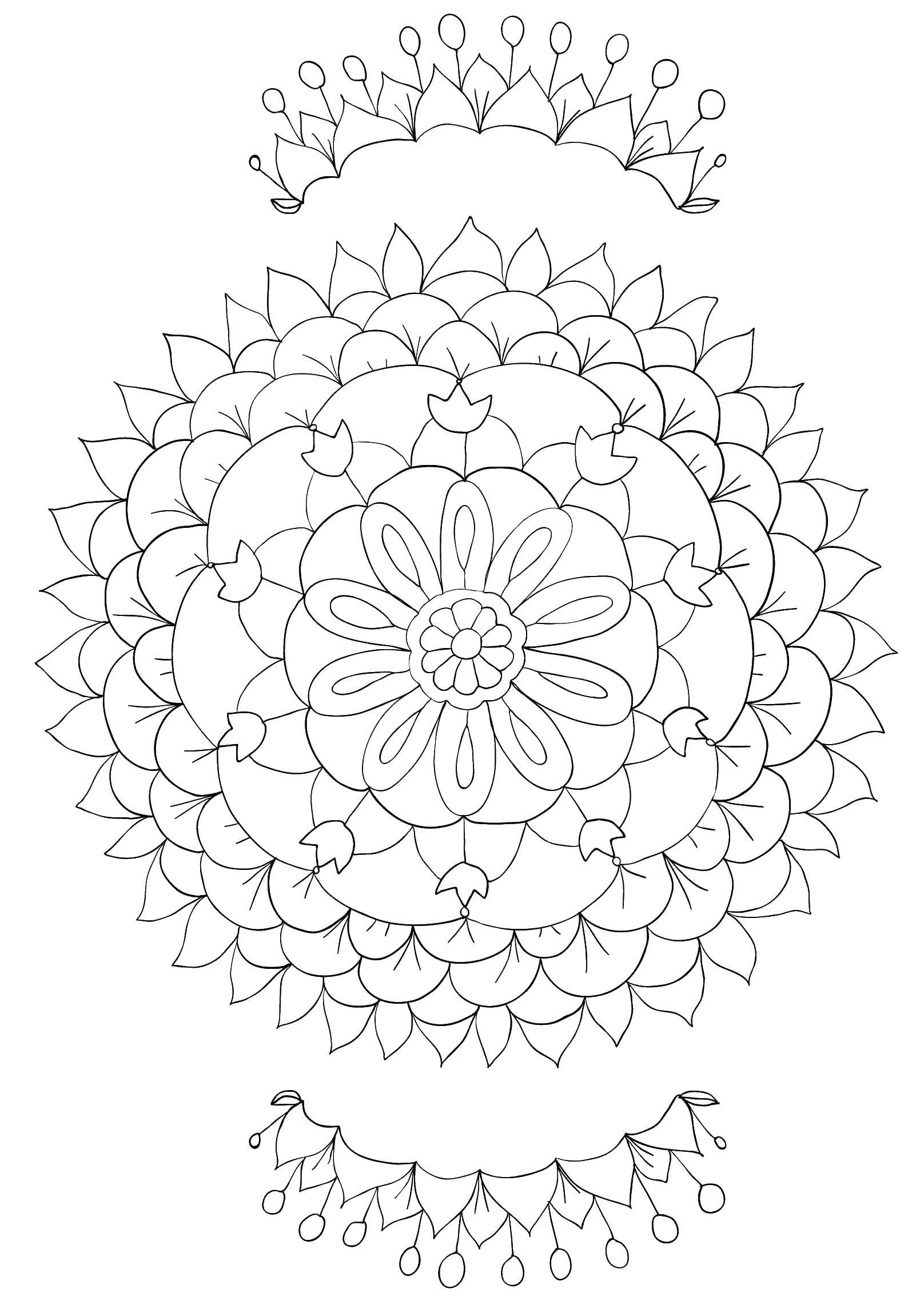 Coloring Flowers and patterns. Category coloring for adults. Tags:  for adults, antistress, patterns.