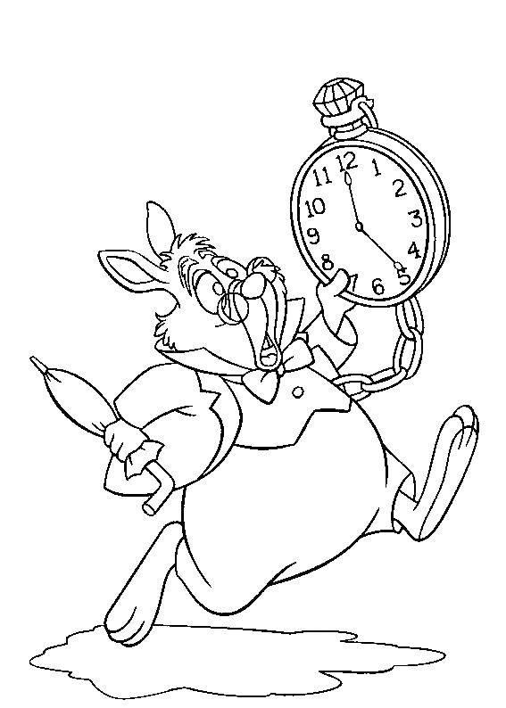 Coloring The hare from Alice in Wonderland. Category coloring. Tags:  Alice in Wonderland, cartoons, rabbit.