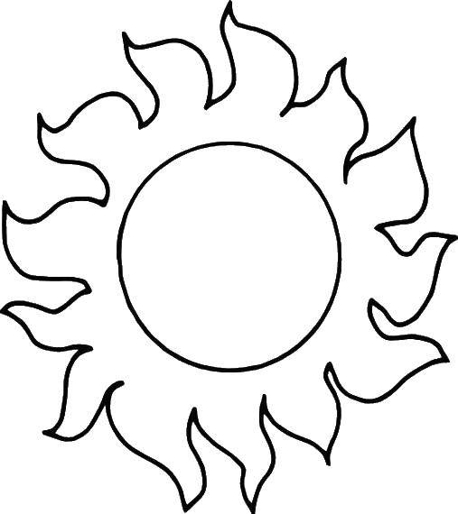 Название: Раскраска Жаркое солнце. Категория: Солнце. Теги: солнце, лучи, жара.