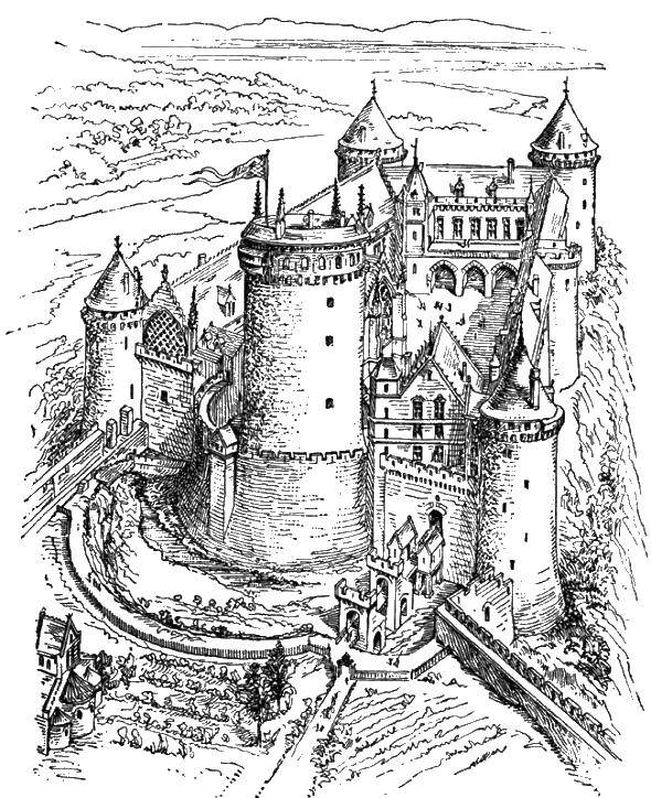 Опис: розмальовки  Малюнок замку. Категорія: Замки. Теги:  Замок.