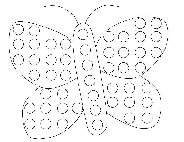 Название: Раскраска Бабочка в горошек. Категория: бабочки. Теги: бабочки.