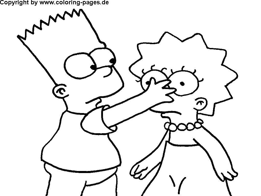 Online coloring pages Coloring page Bart and Lisa The simpsons ...