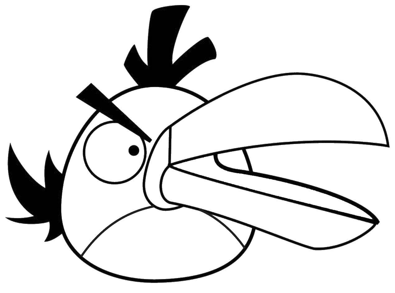 Название: Раскраска Белая птица бумеранг. Категория: angry birds. Теги: Игры, Angry Birds .