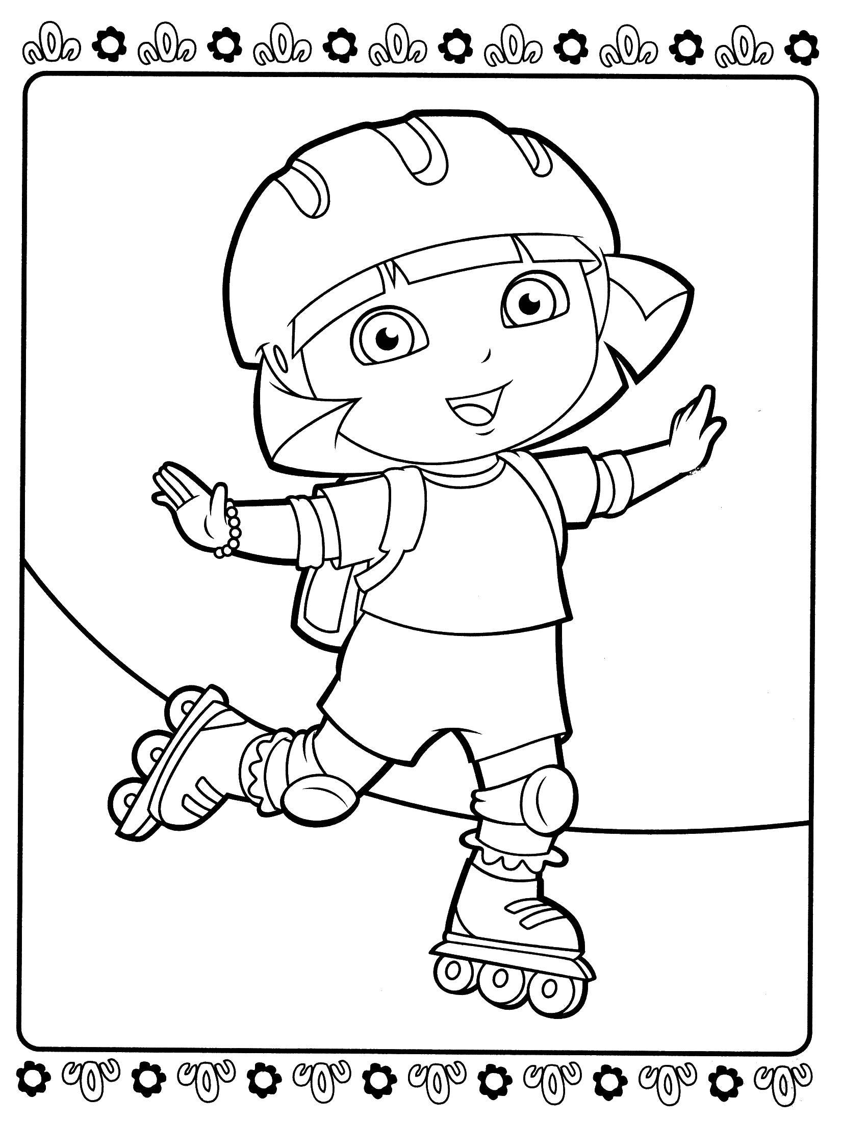 Coloring Dasha on roller skates. Category Cartoon character. Tags:  Cartoon character.