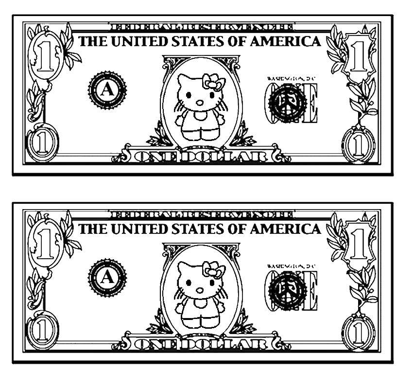 Coloring Money kitty. Category The money. Tags:  The money.