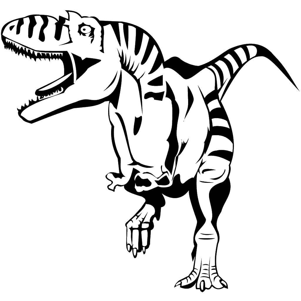 Название: Раскраска Динозавр на охоте. Категория: динозавр. Теги: Динозавры.