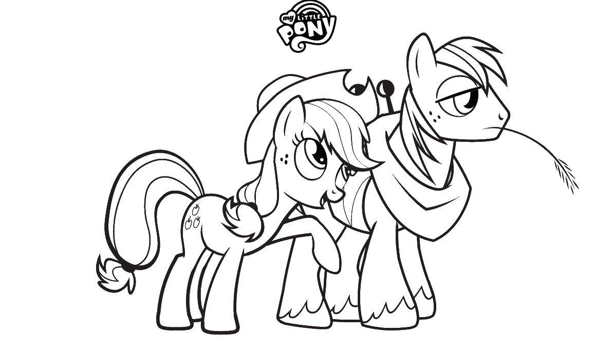 Coloring Two ponies. Category my little pony. Tags:  my little pony, horses.