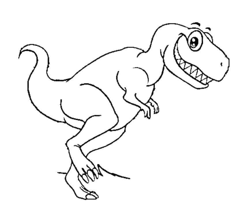 Название: Раскраска Хитрюга динозавр. Категория: динозавр. Теги: Динозавры.