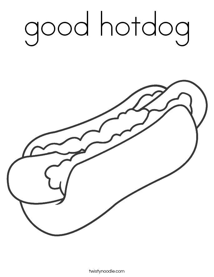 Coloring A good hot dog. Category The food. Tags:  food , hot dogs.