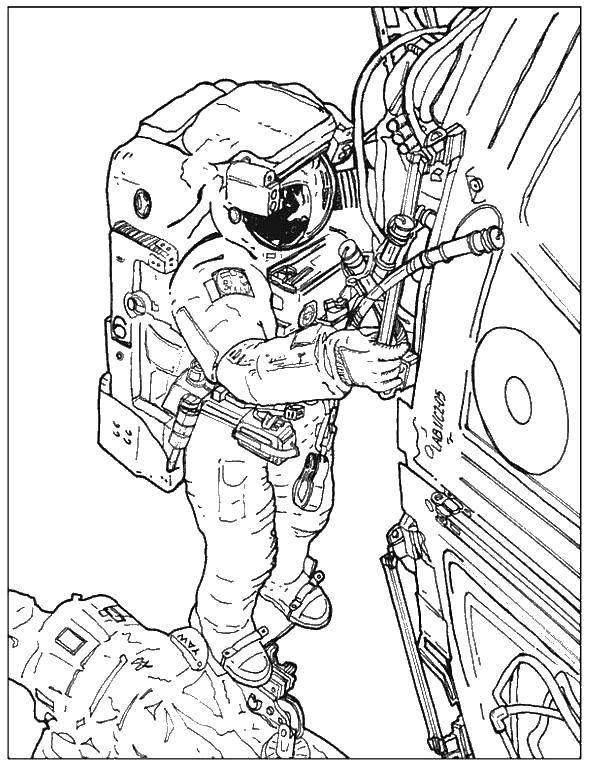 Coloring Astronaut. Category space. Tags:  astronaut.