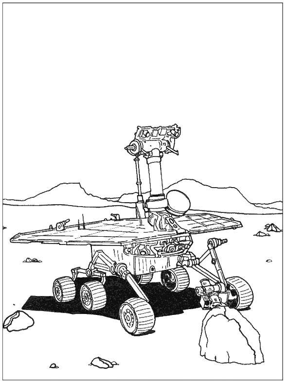 Coloring Rover. Category The day of cosmonautics. Tags:  lunar Rover, moon, space.