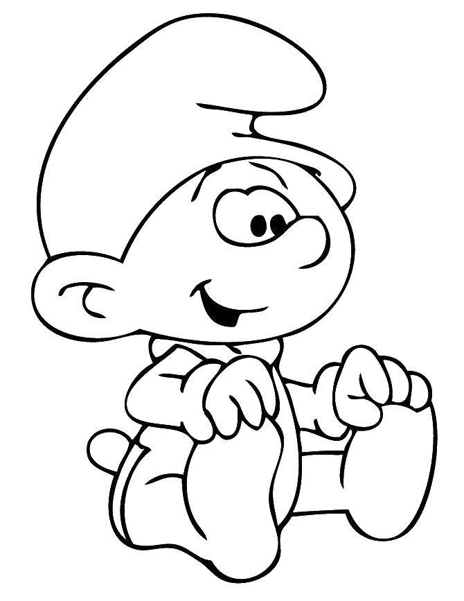 Coloring Little smurf. Category Smurfs. Tags:  Cartoon character, Smurfs, fun.