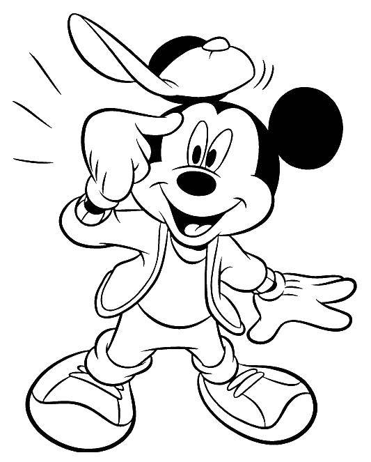 Coloring Mickey mouse cap. Category Disney cartoons. Tags:  disney, cartoons, Mickey mouse.