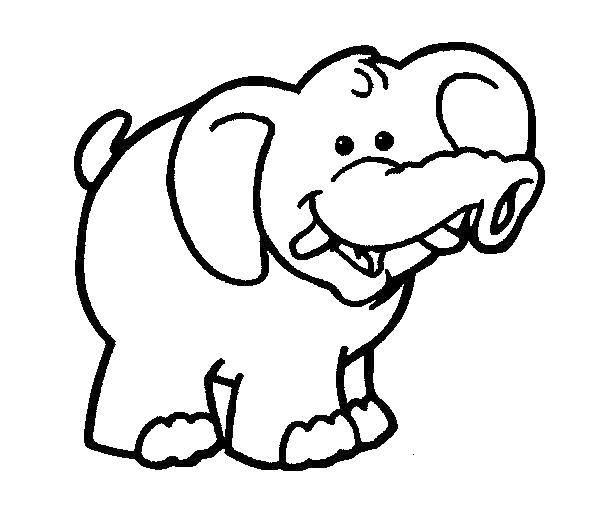 Coloring Cute elephant. Category coloring for little ones. Tags:  Animals, elephant.
