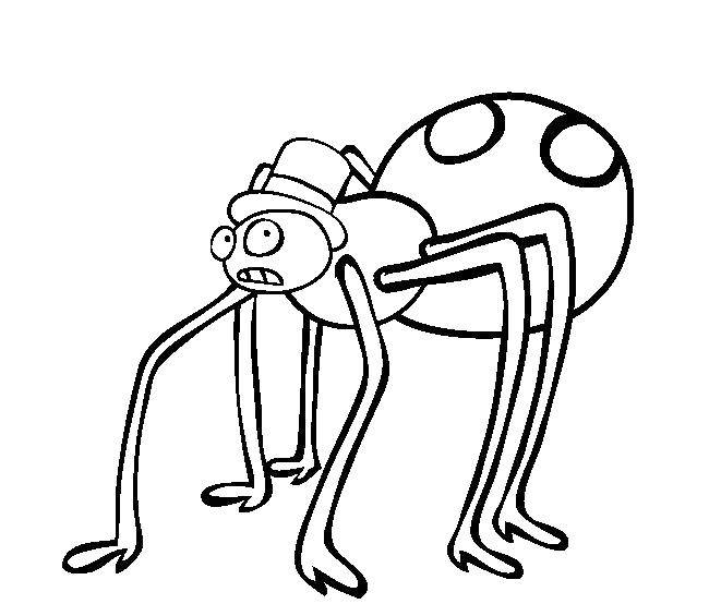 Coloring The spider in the hat. Category spiders. Tags:  spider, spiders.