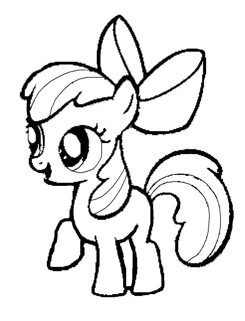 Название: Раскраска Пони с бантиком. Категория: мой маленький пони. Теги: мой маленький пони, лошадка.