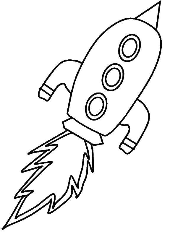 Coloring Rocket. Category The day of cosmonautics. Tags:  rocket.
