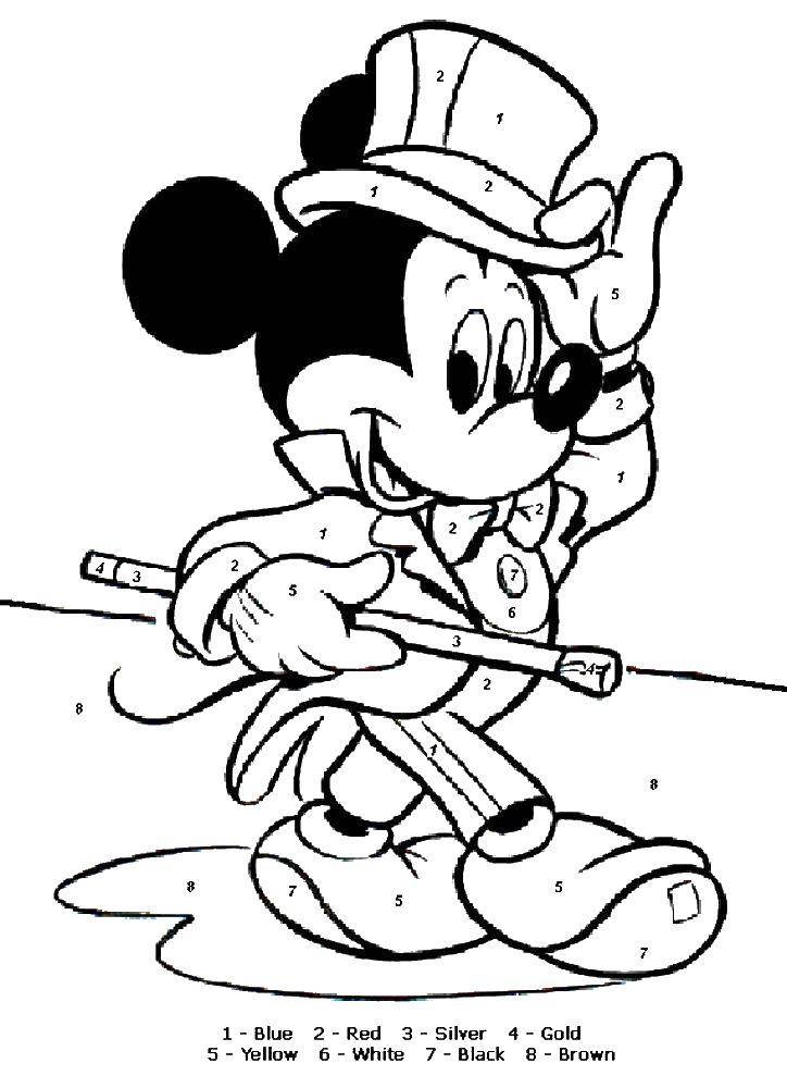 Coloring Mickey paint by numbers. Category That number. Tags:  numbers, numbers, Mickey mouse.