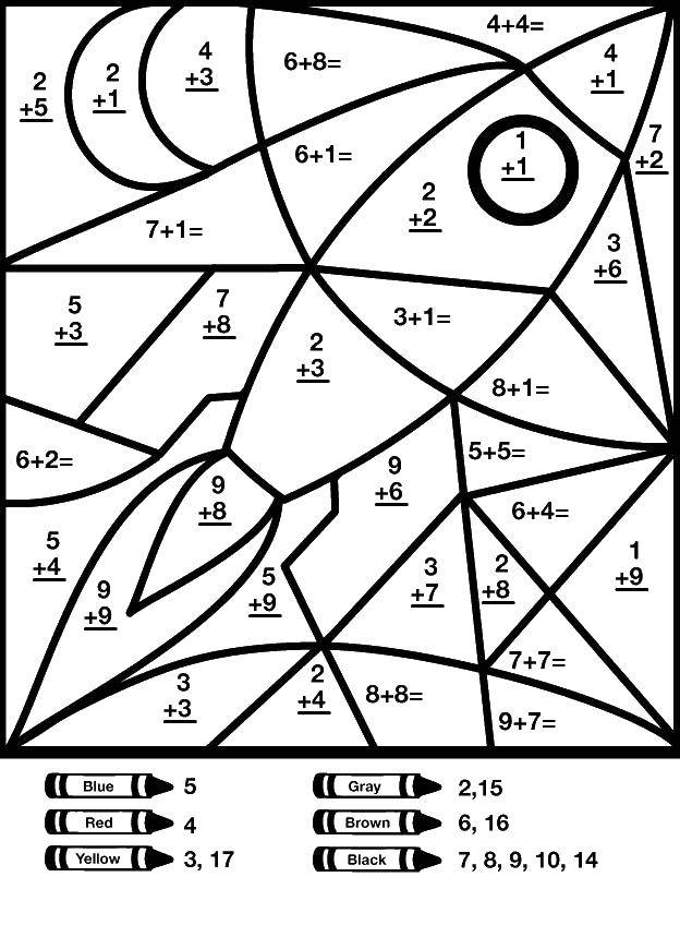 Coloring Solve an example and color by numbers. Category mathematical coloring pages. Tags:  Math, counting, logic.