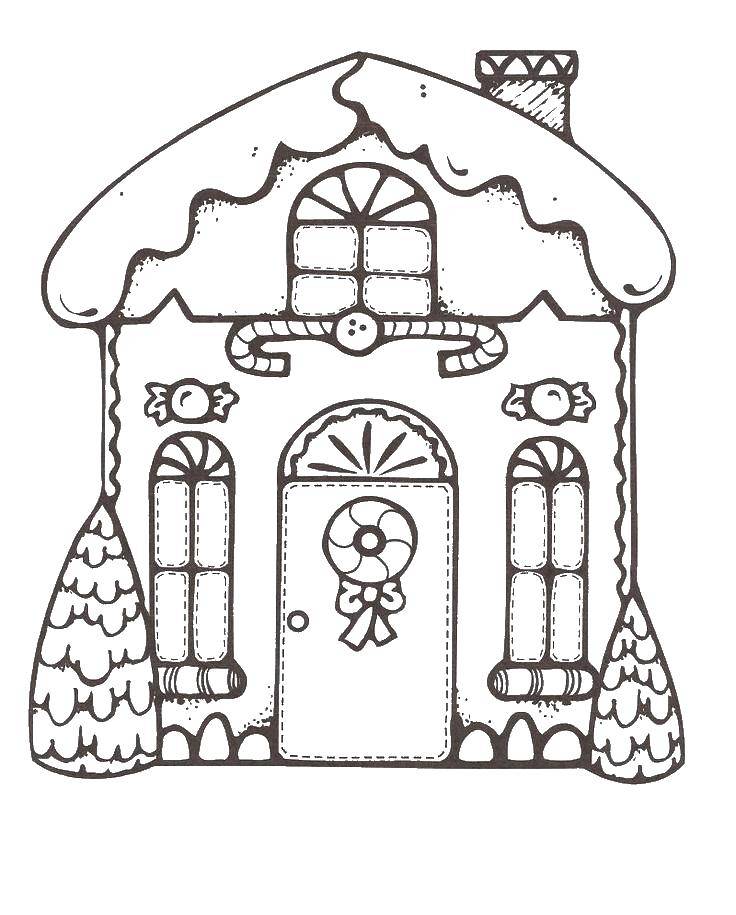 Название: Раскраска Рождественский домик. Категория: Раскраски дом. Теги: Дом, здание.