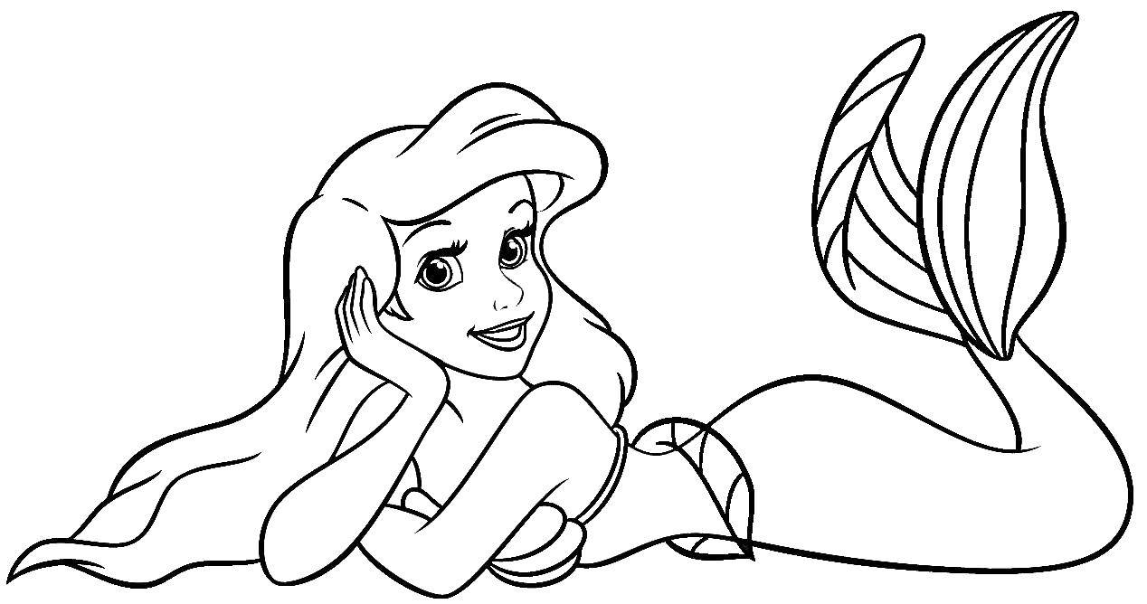 Coloring Mermaid Ariel. Category Disney coloring pages. Tags:  Disney, Ariel, little Mermaid, mermaid.
