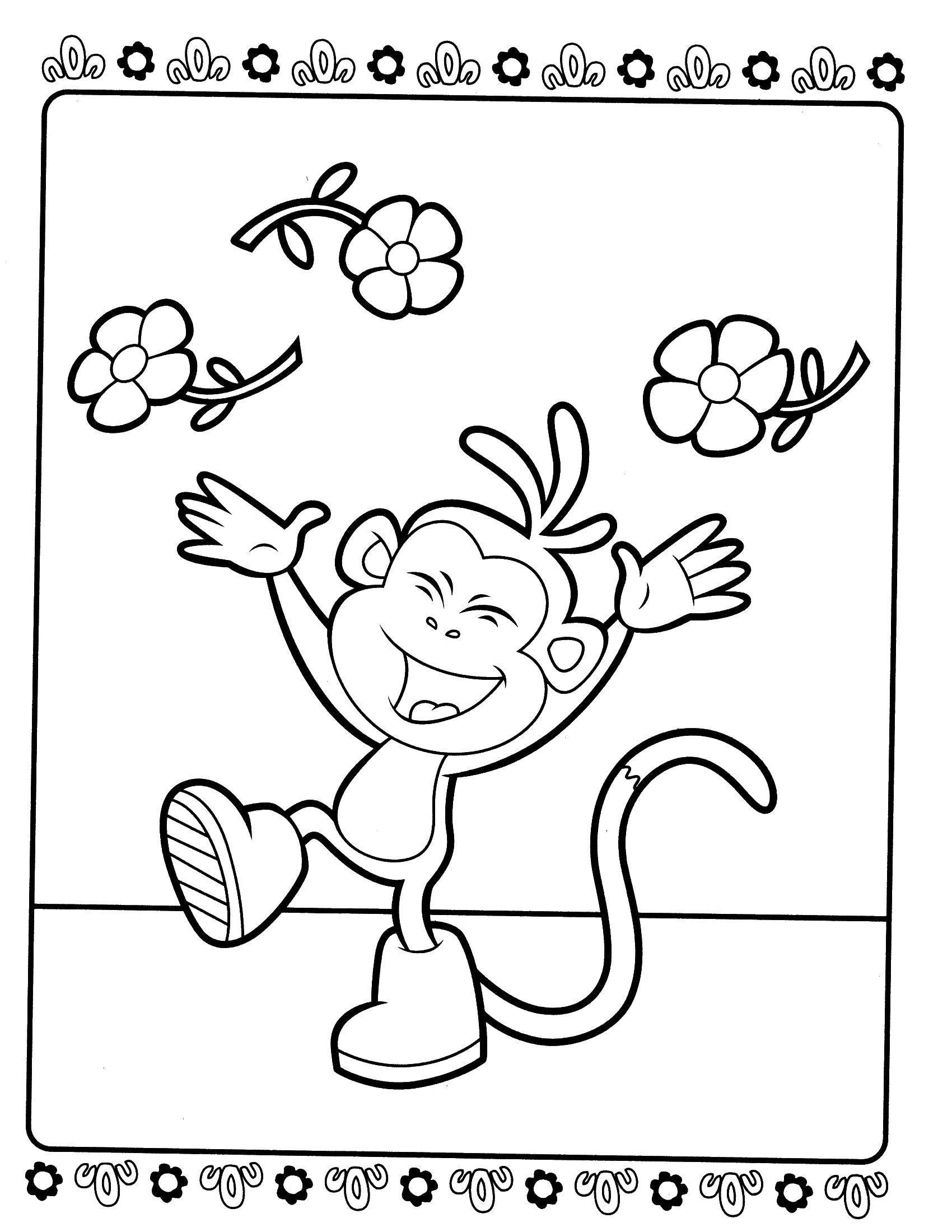 Coloring Happy slipper. Category Dasha traveler. Tags:  Cartoon character.