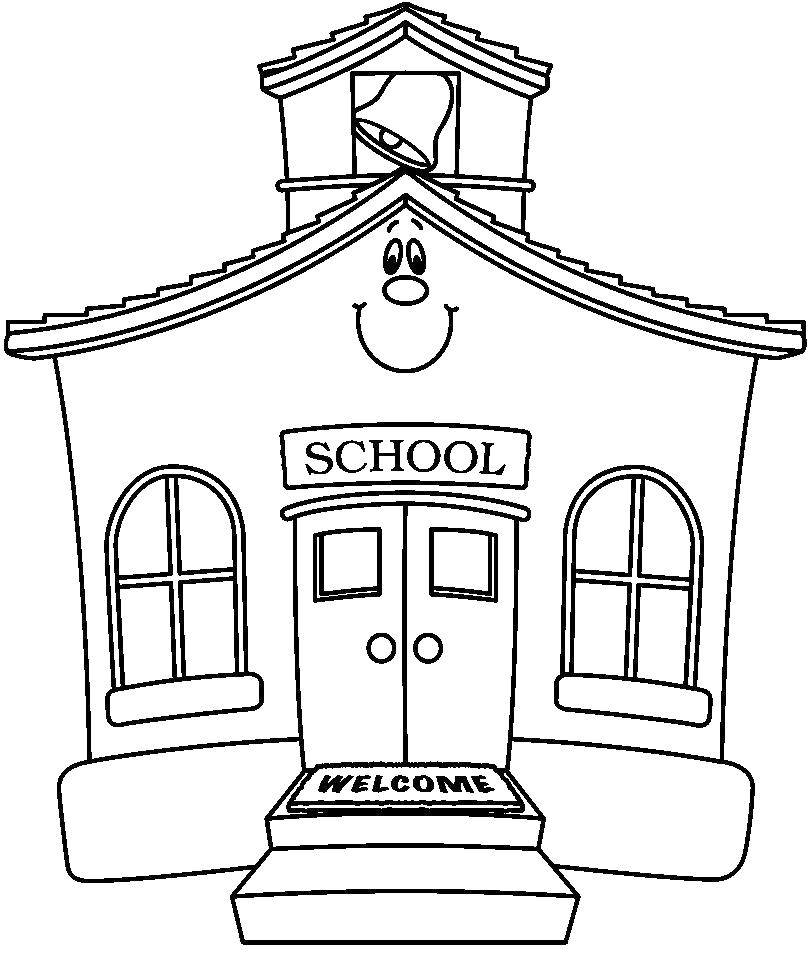 Название: Раскраска Школа.. Категория: школа. Теги: школа, дома, здания.