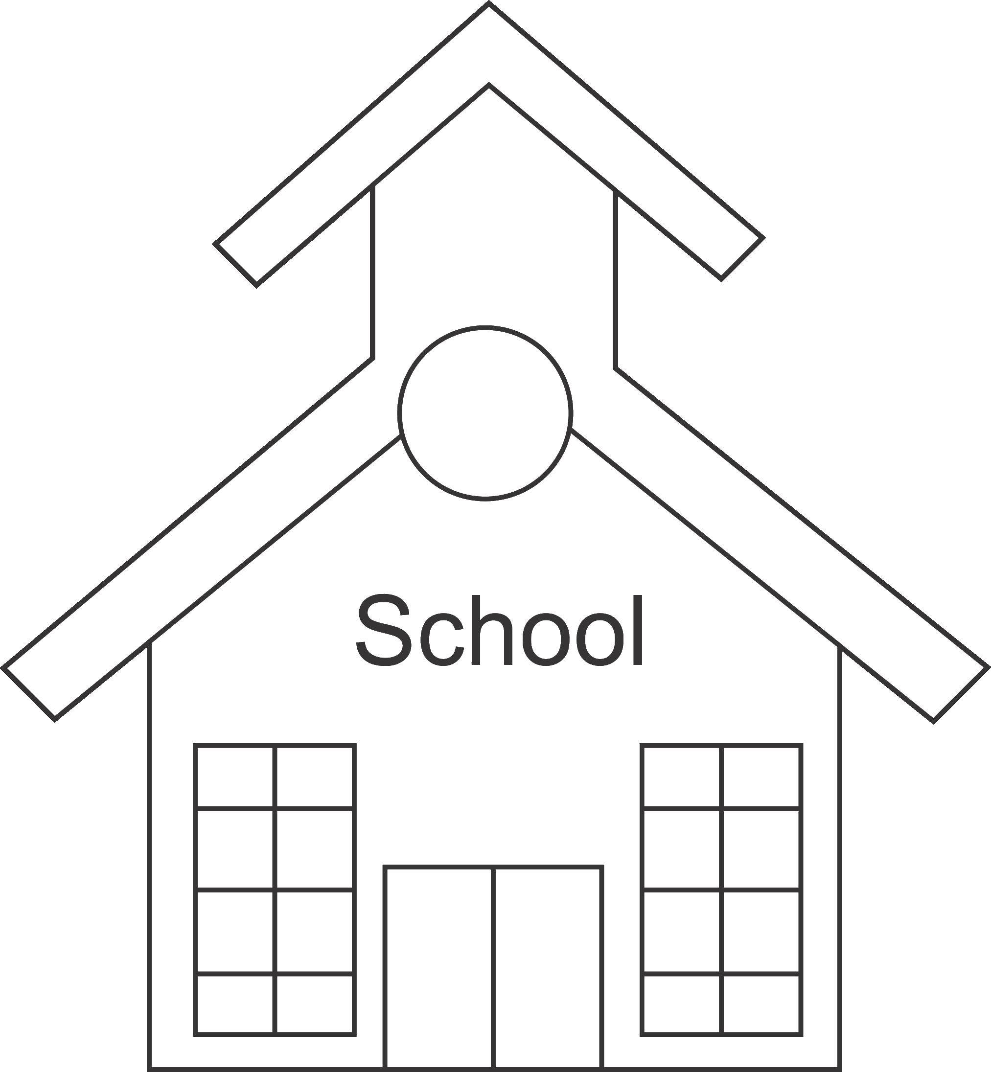 Название: Раскраска Школьное здание. Категория: школа. Теги: Школа, класс, урок, дети.