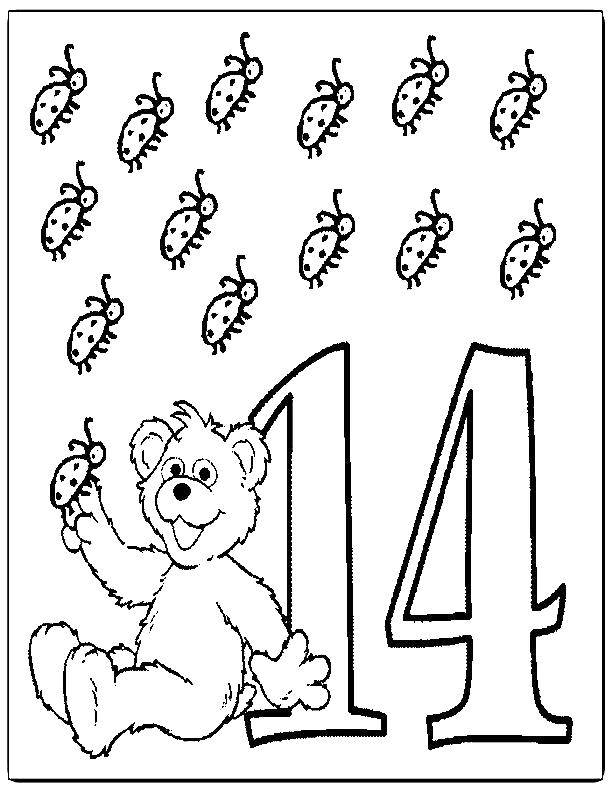 Coloring Here how many ladybirds?. Category mathematical coloring pages. Tags:  Math, counting, logic.