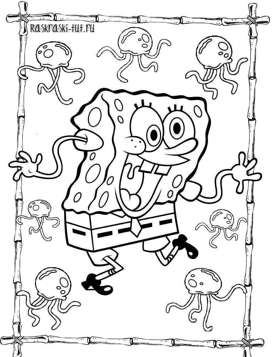 Coloring Funny spongebob. Category spongebob. Tags:  Cartoon character, spongebob, spongebob.