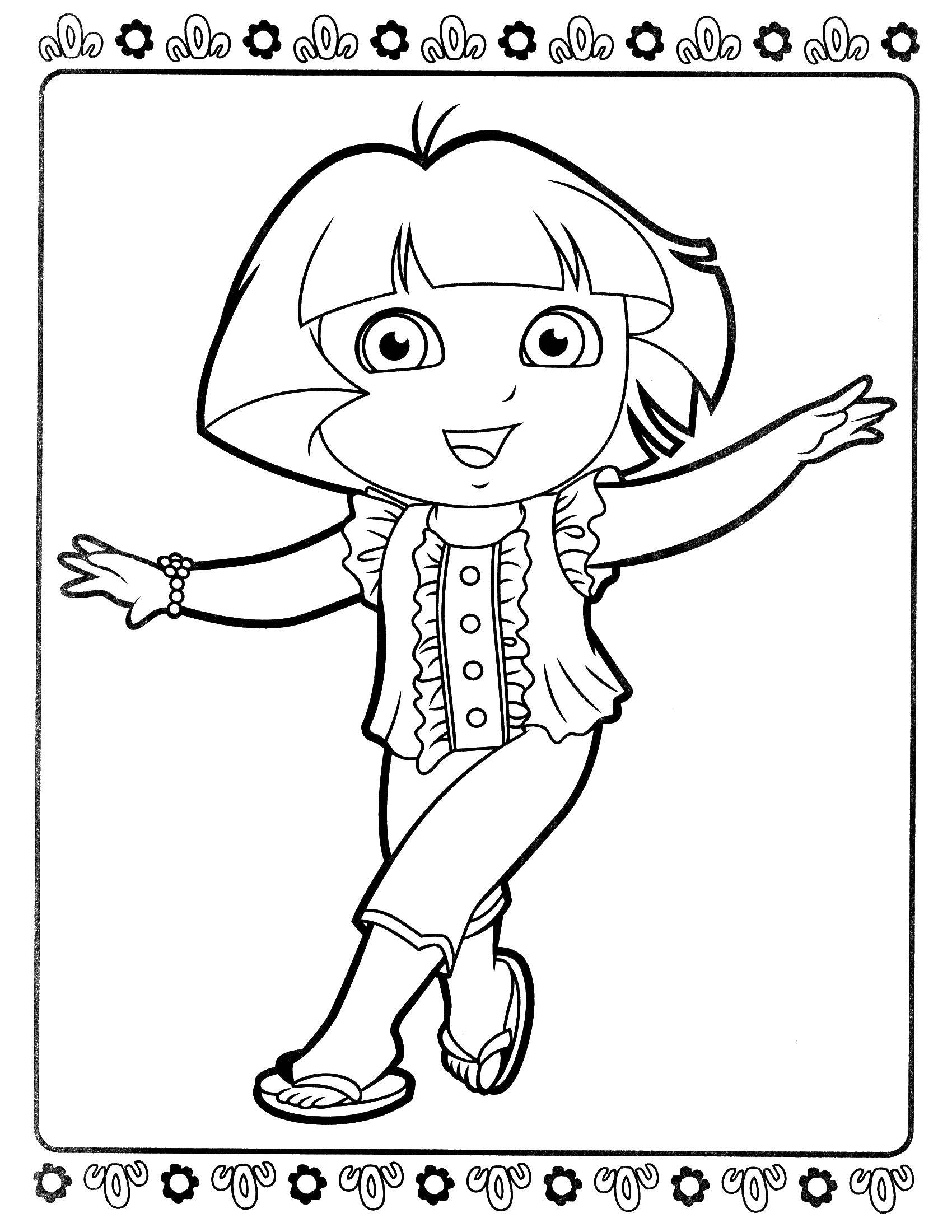 Coloring Dance Dashi. Category Dasha traveler. Tags:  Cartoon character.