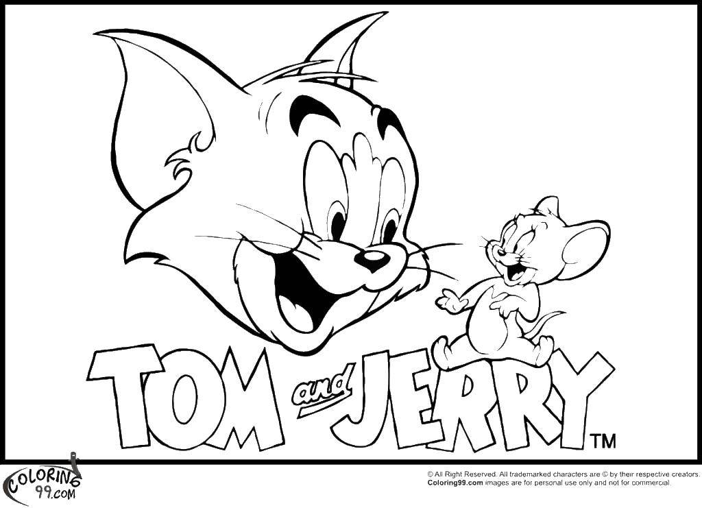 Coloring Tom and Jerry. Category cartoons. Tags:  cartoons mouse, cat, Tom and Jerry.