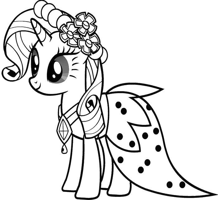 Название: Раскраска Цветочки в гриве. Категория: мой маленький пони. Теги: Пони, My little pony .