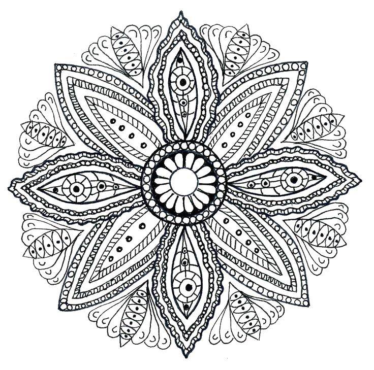 Coloring Patterned petals of a flower. Category patterns. Tags:  Patterns, flower.