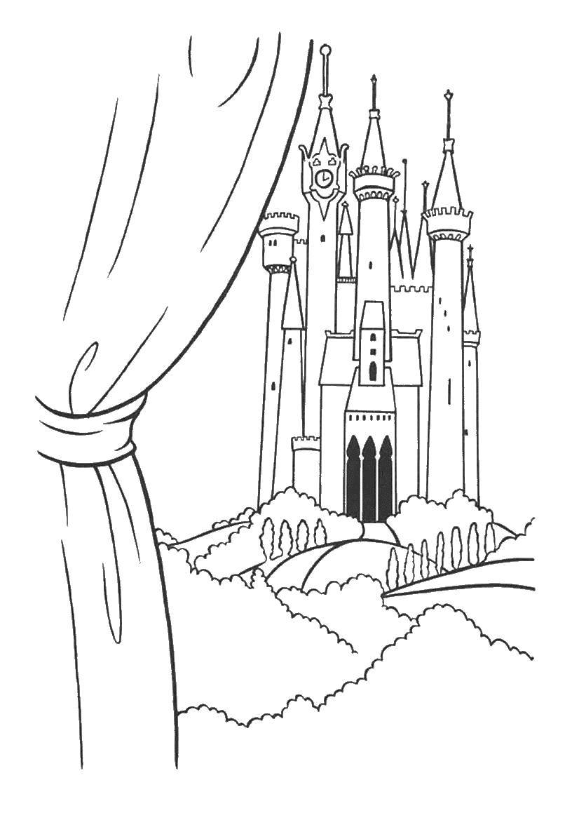 Coloring View of the castle. Category Locks . Tags:  Lock.