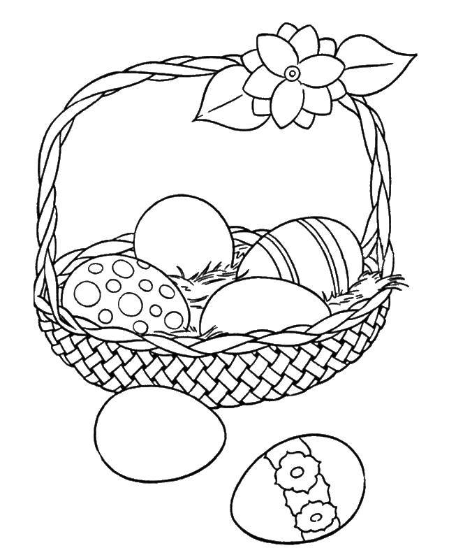 Coloring Eggs in a basket. Category Eggs. Tags:  eggs, basket, Easter.
