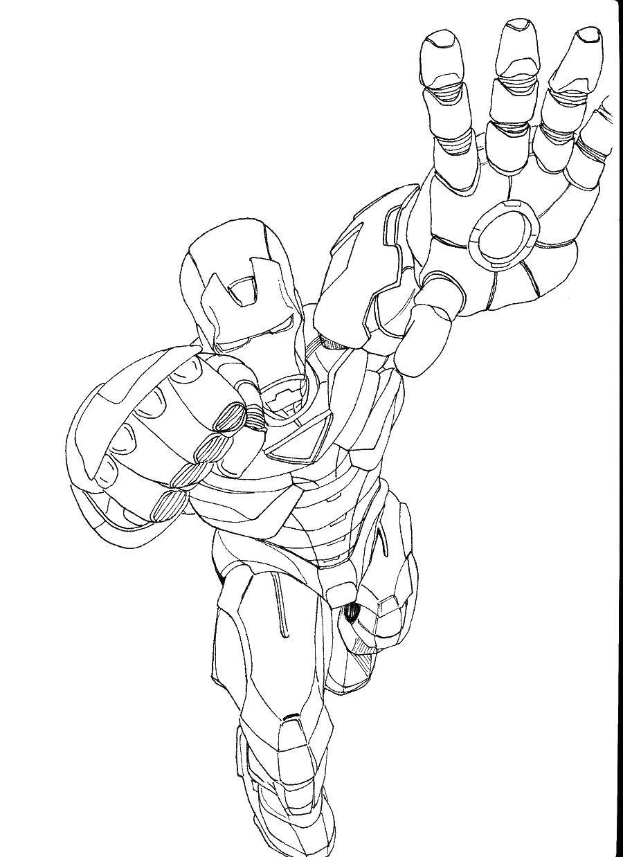 Coloring Iron man on the rise. Category iron man. Tags:  Off, iron man.