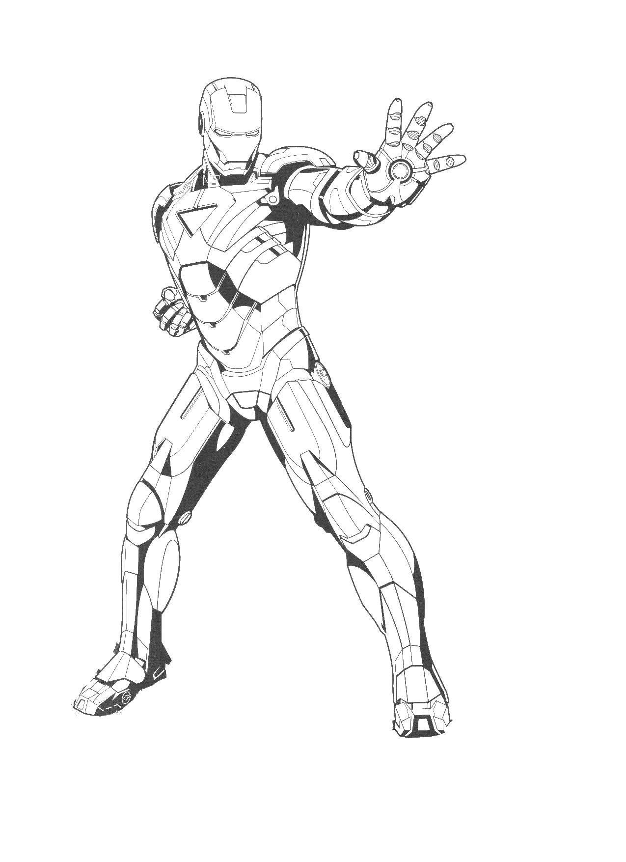 Coloring Iron man in front. Category iron man. Tags:  iron man suit Avengers.