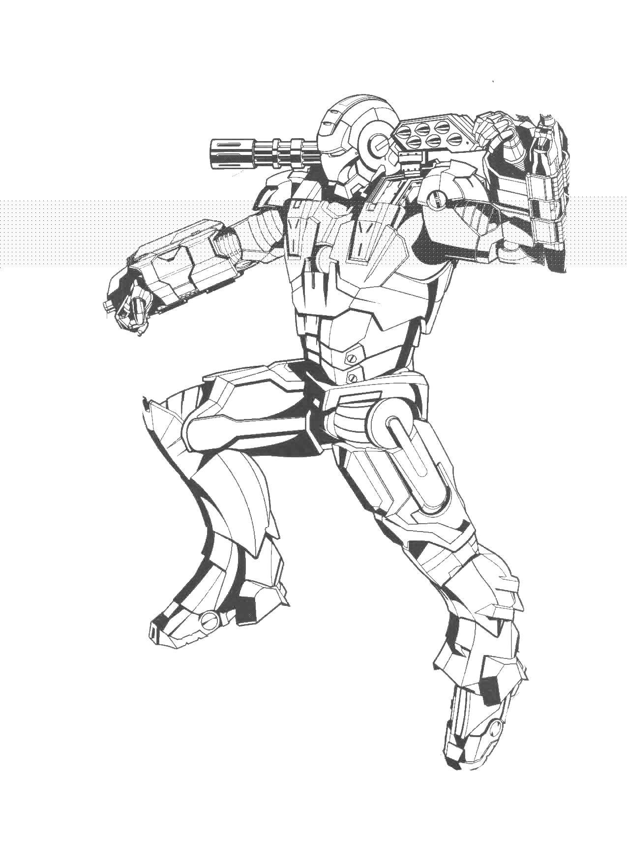 Coloring Iron man is armed. Category iron man. Tags:  weapons, iron man.