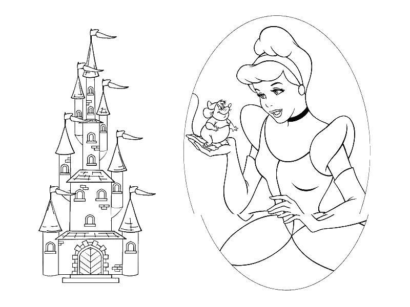 Coloring Cinderella and castle. Category Locks . Tags:  castles, Cinderella.
