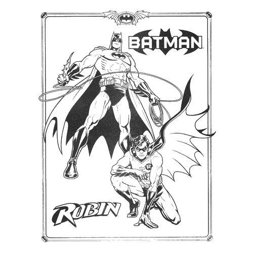 Розмальовки  Бетмен і робін. Завантажити розмальовку Комікси, Бетмен.  Роздрукувати ,Комікси,