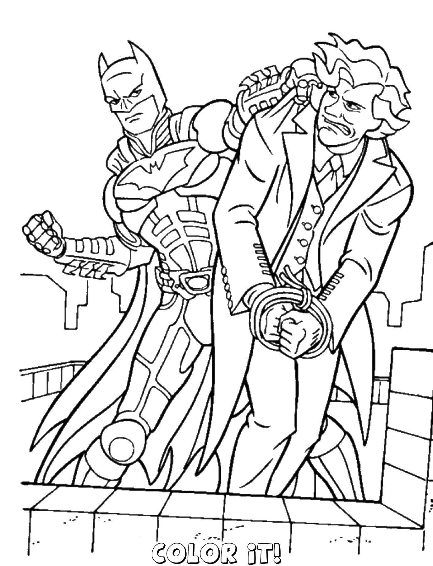 Опис: розмальовки  Бетмен проти джокера.. Категорія: Комікси. Теги:  Комікси, Бетмен.