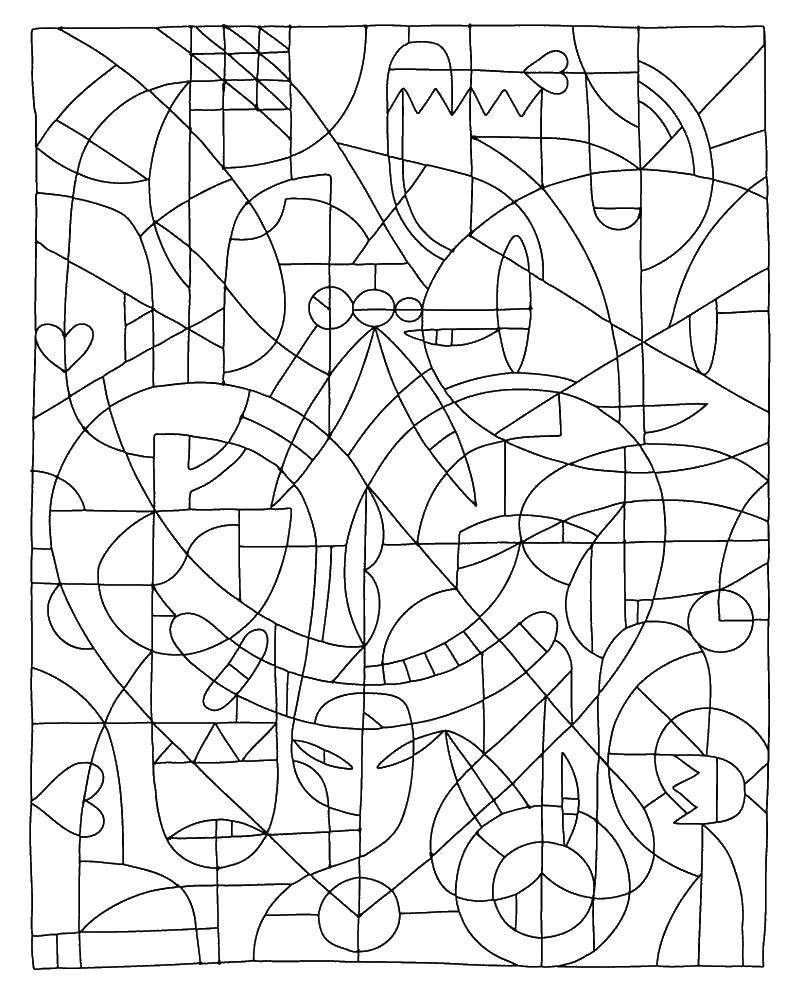 Раскраска А4 6 листов Геометрические фигуры